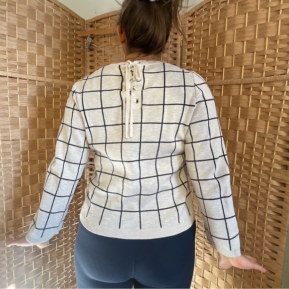 Madewell Grid Lace-Back Sweater - Picture 4 of 12